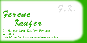 ferenc kaufer business card